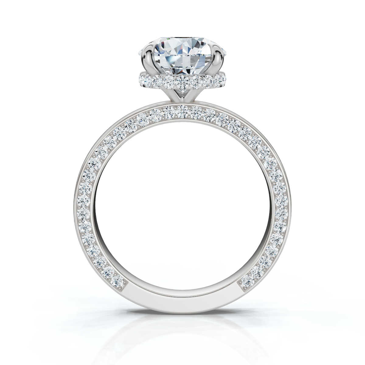 14K White Gold Dalal Hidden Accents Lab Grown Diamond Engagement Ring (1/2 ct. tw)