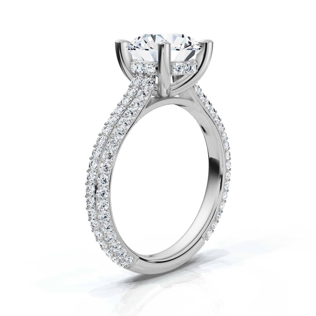 14K White Gold Javana Accents Lab Grown Diamond Ring (2/3 ct. tw)