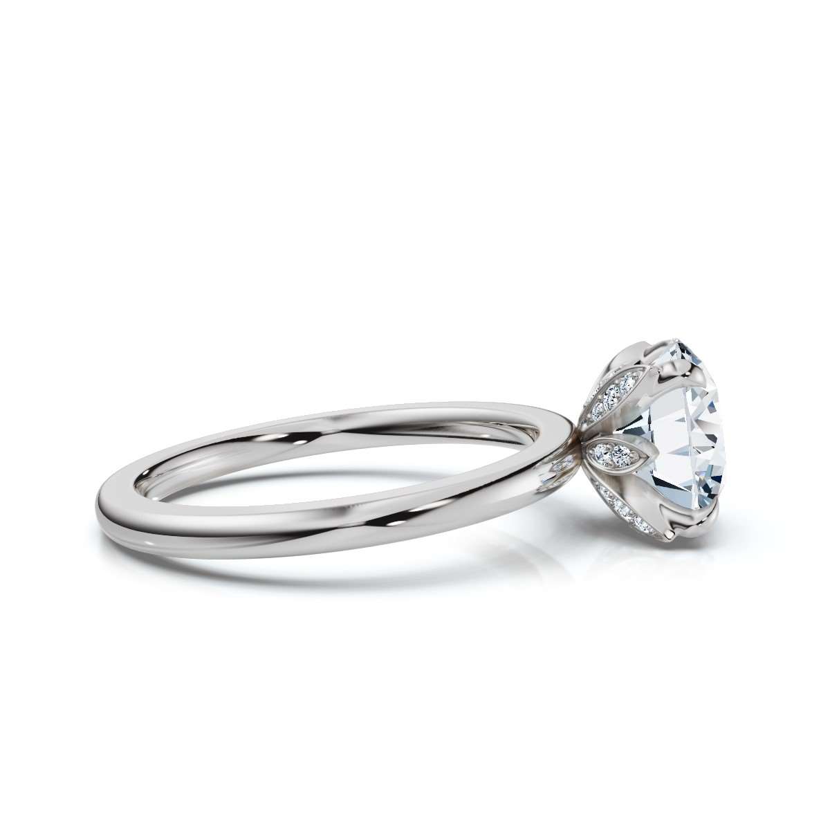 14K White Gold Lottie Hidden Accents Lab Grown Diamond Ring (1/20 ct. tw)