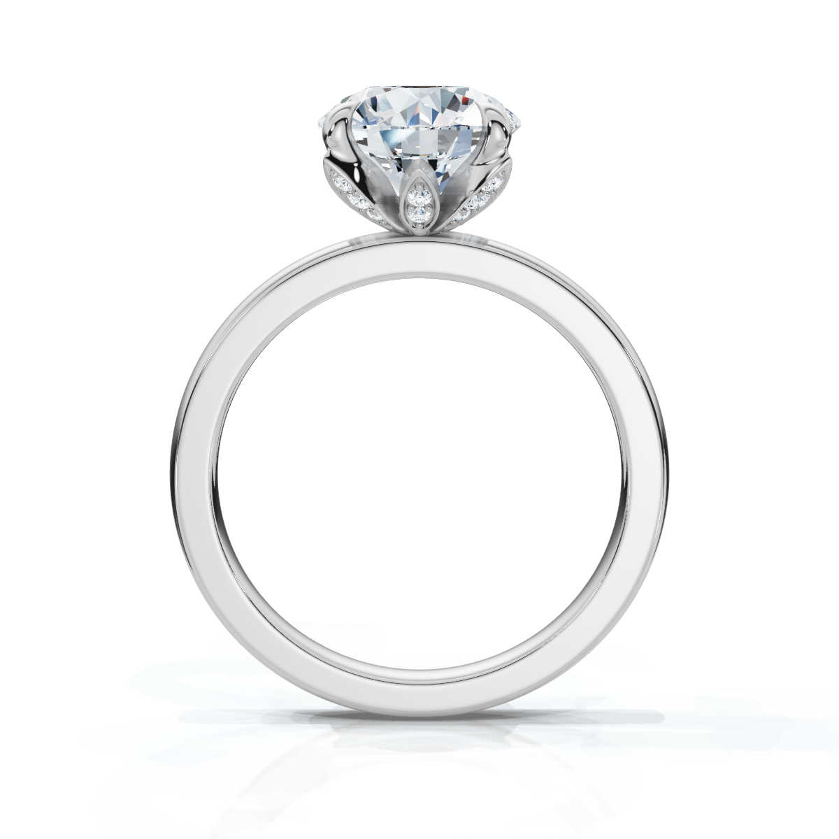 14K White Gold Lottie Hidden Accents Lab Grown Diamond Ring (1/20 ct. tw)