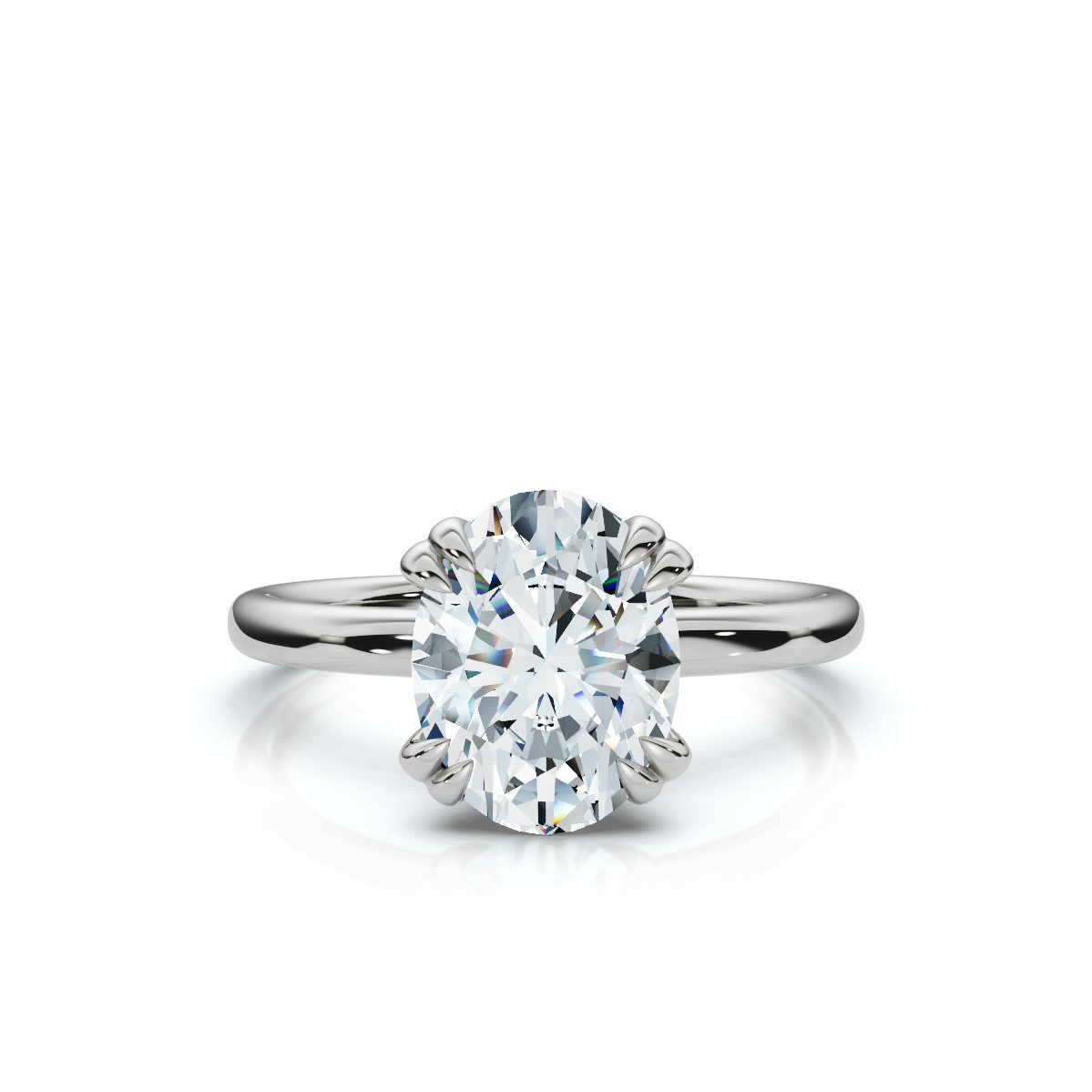 14K White Gold Nilani Double Prong Solitaire Engagement Ring 