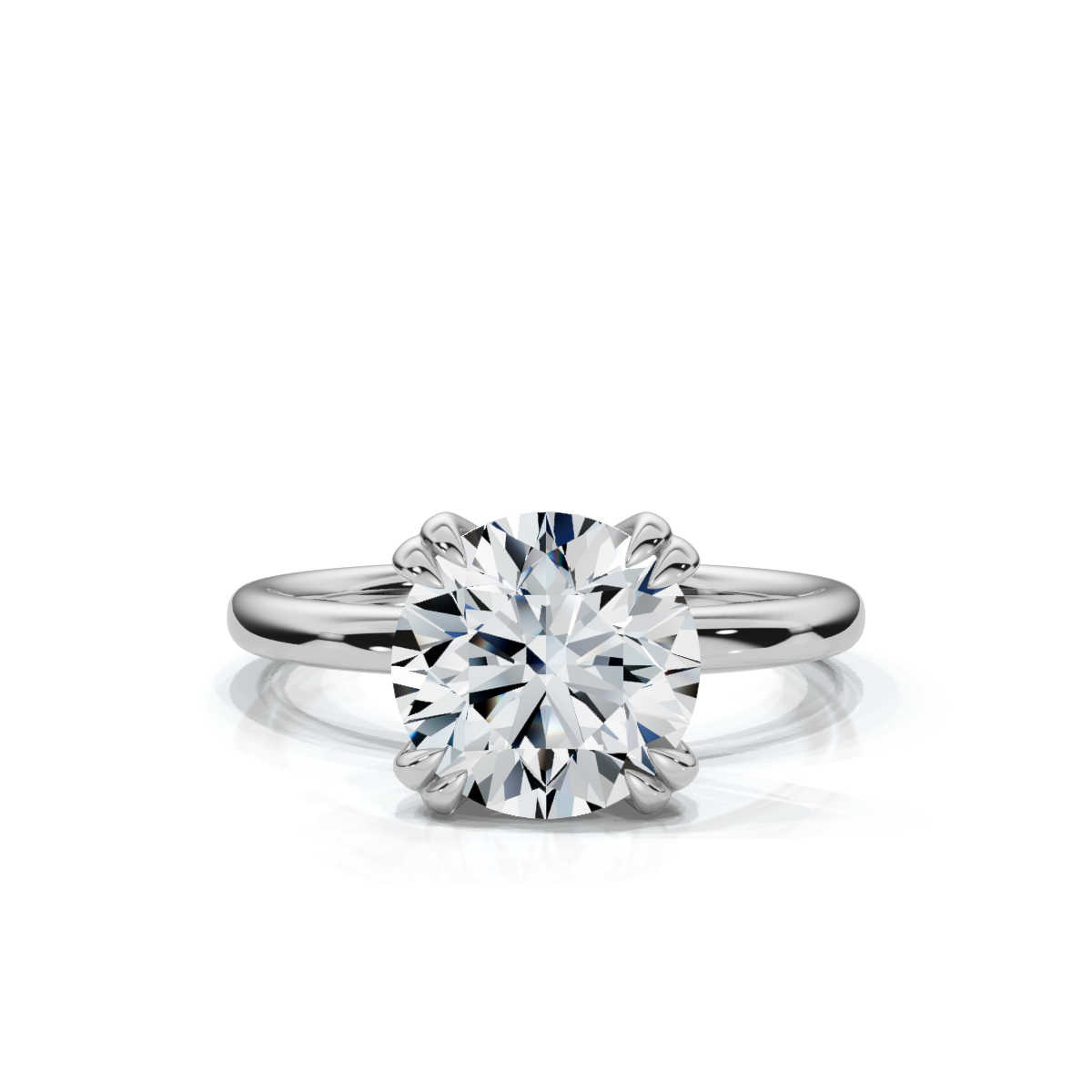 14K White Gold Nilani Double Prong Solitaire Engagement Ring 