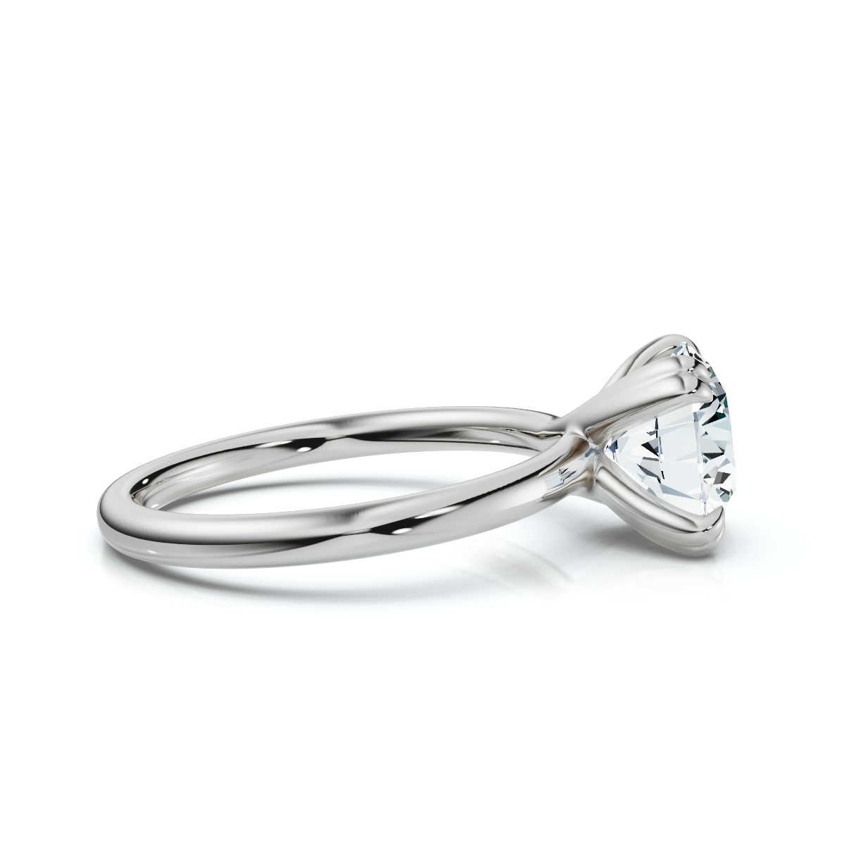 14K White Gold Nilani Double Prong Solitaire Engagement Ring 