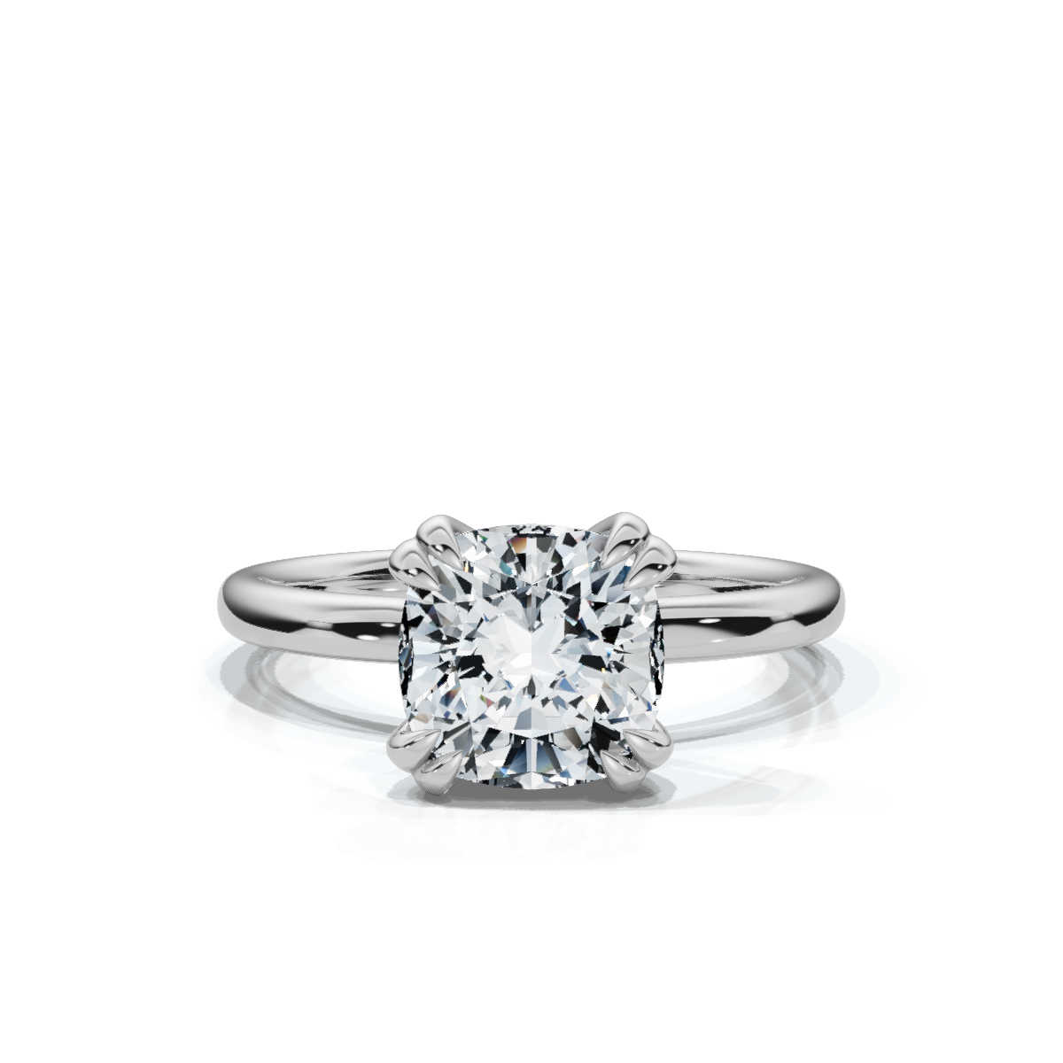 14K White Gold Nilani Double Prong Solitaire Engagement Ring 