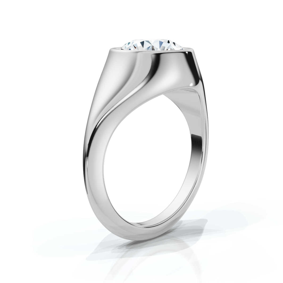 14K White Gold Brooklyn Solitaire Engagement Ring 