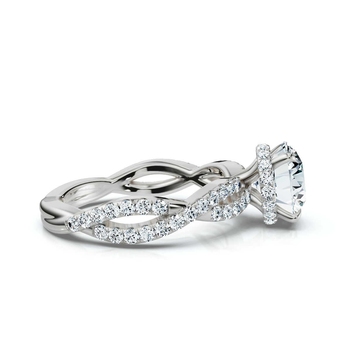 14K White Gold Ciara Intertwined Lab Grown Diamond Ring (1/2 ct. tw)