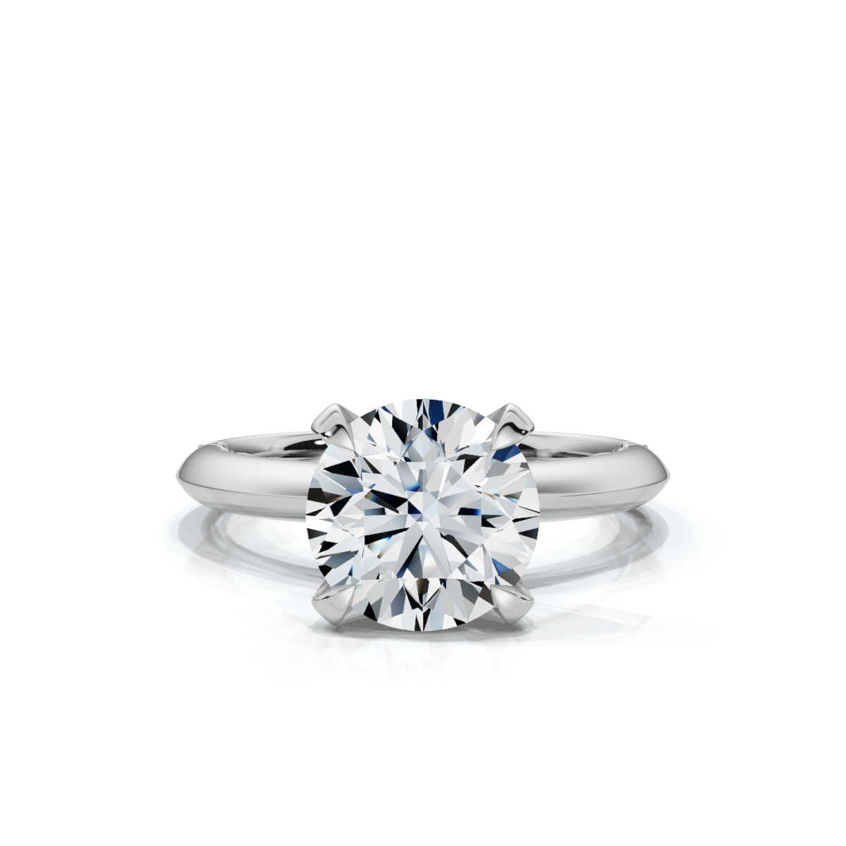 14K White Gold Armonia Knife Edge Hidden Accents Lab Grown Diamond Ring (1/20 ct. tw)