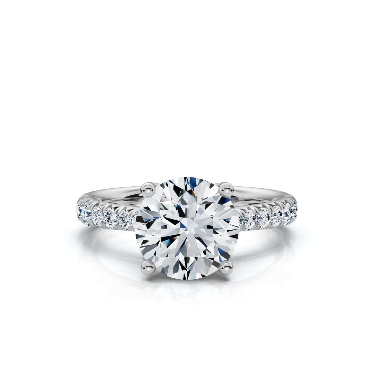 14K White Gold Jazmine Accents Lab Grown Diamond Ring (1/2 ct. tw)