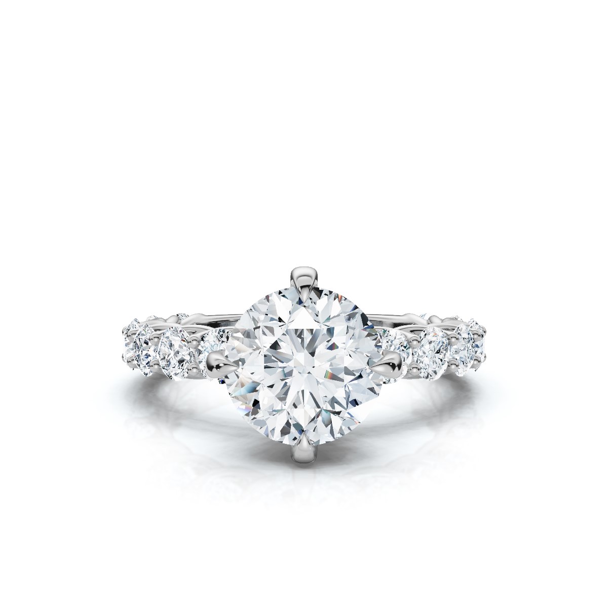 14K White Gold Ginebra Accents Lab Grown Diamond Ring (1 2/5 ct. tw)