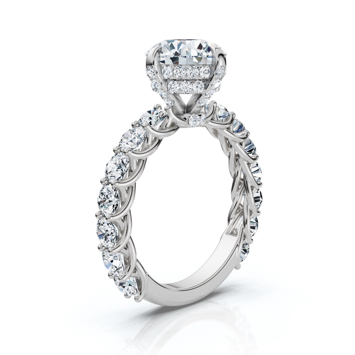 14K White Gold Ginebra Accents Lab Grown Diamond Ring (1 2/5 ct. tw)