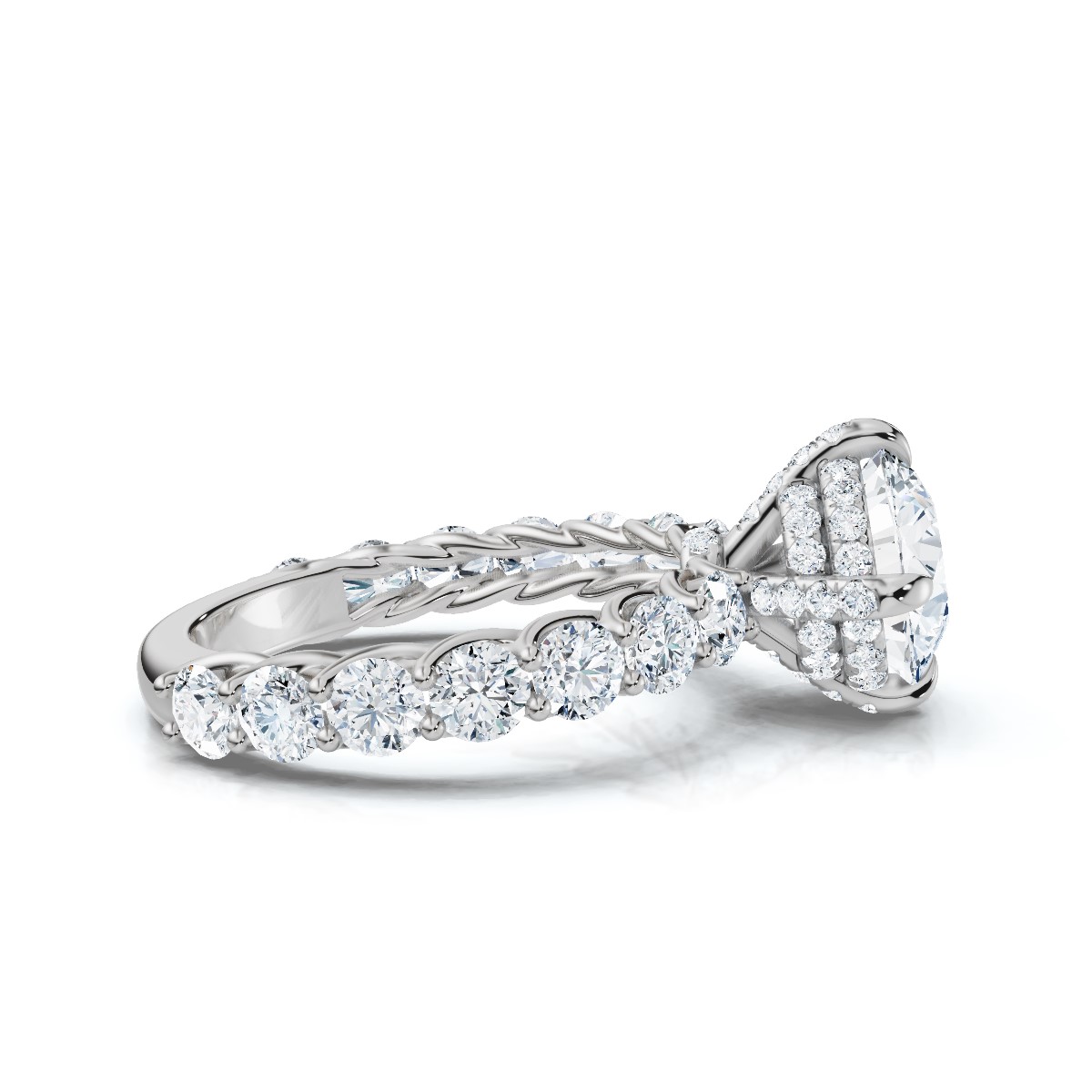 14K White Gold Ginebra Accents Lab Grown Diamond Ring (1 2/5 ct. tw)