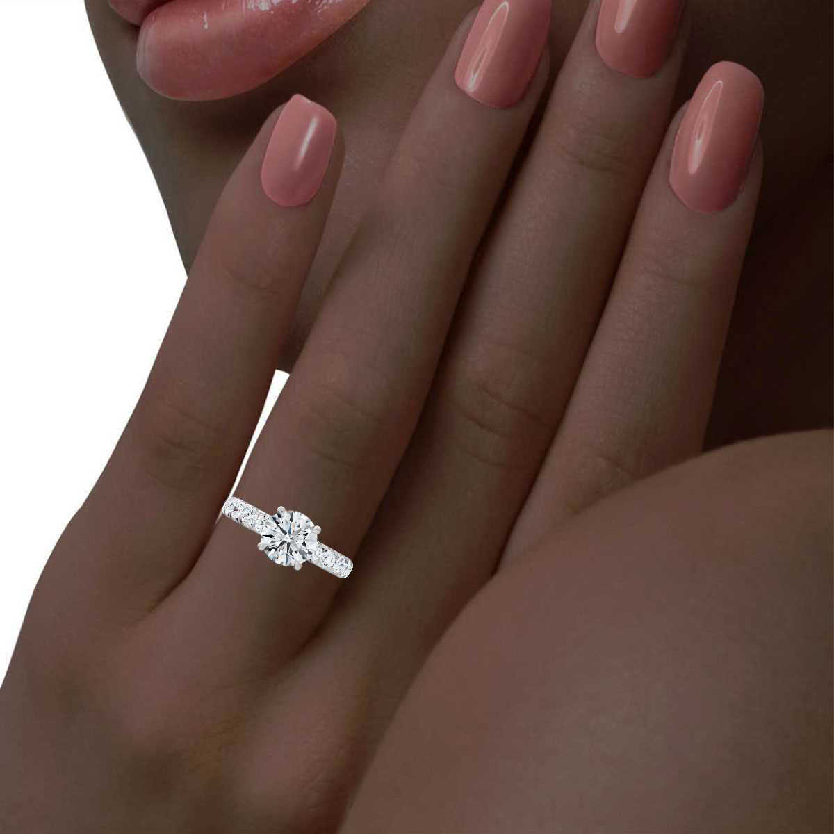14K White Gold Nerea Hidden Accents Lab Grown Diamond Ring (1 2/5 ct. tw)
