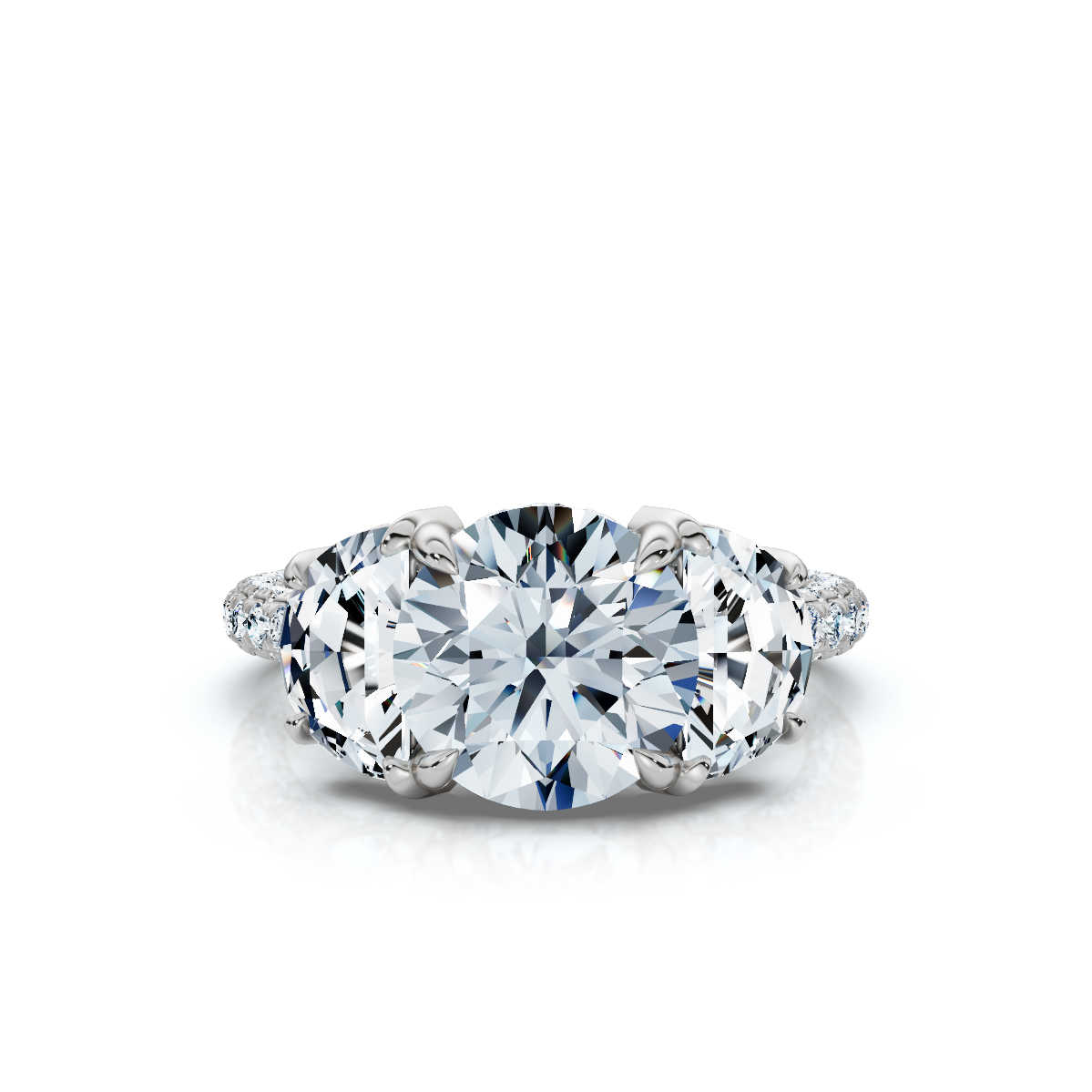 14K White Gold Nikol Three Stone Half Moon Lab Grown Diamond Ring (1 3/4 ct. tw)