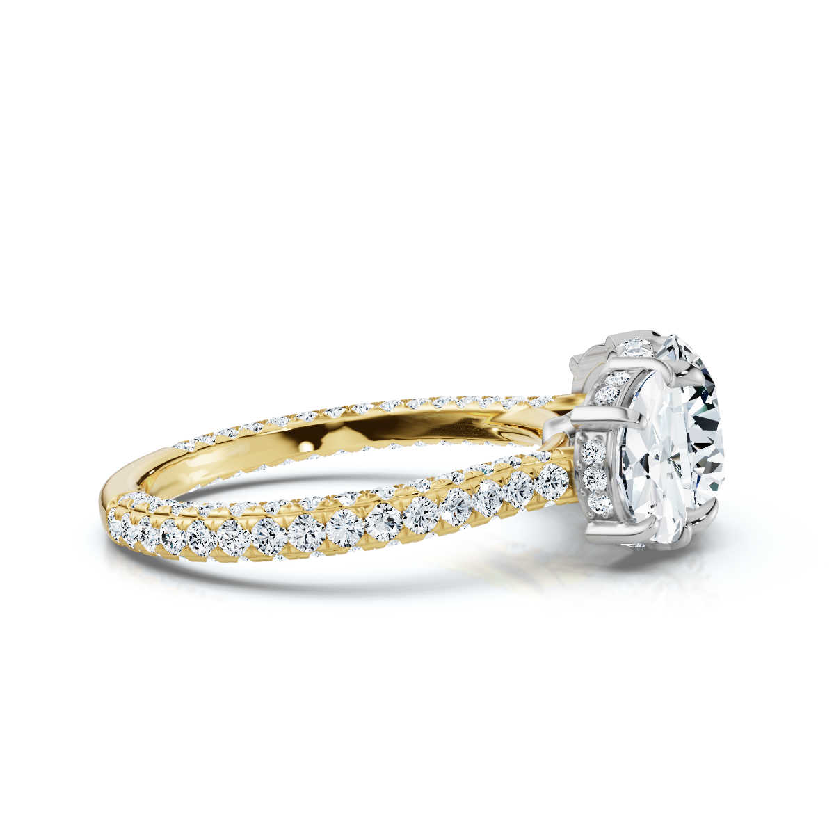 14K White Gold Nikol Three Stone Half Moon Lab Grown Diamond Ring (1 3/4 ct. tw)