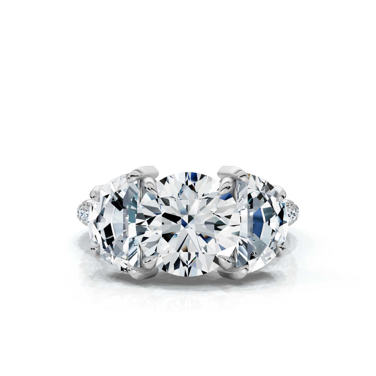 14K White Gold Nikol Three Stone Half Moon Lab Grown Diamond Ring (2 1/3 ct. tw)