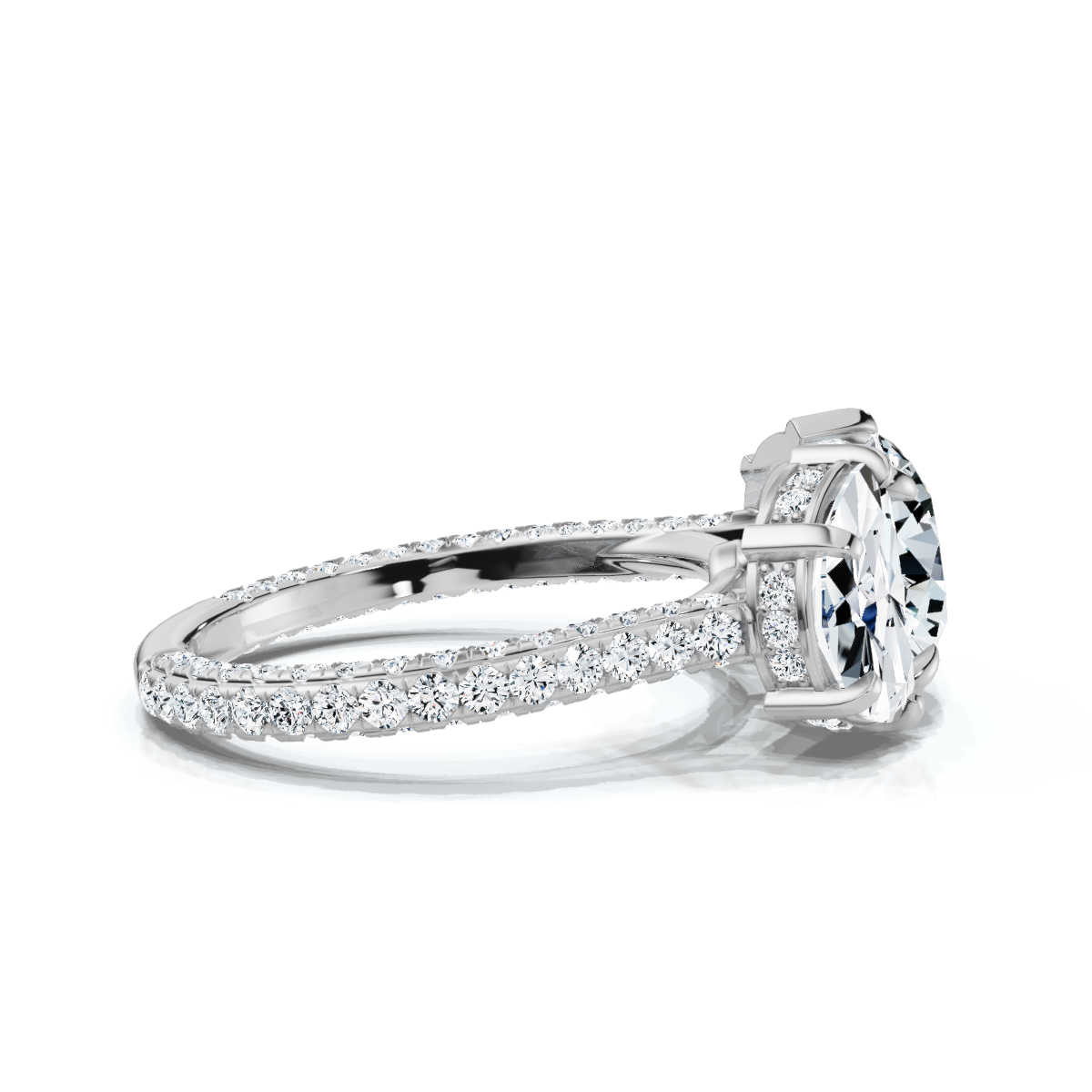 14K White Gold Nikol Three Stone Half Moon Lab Grown Diamond Ring (2 1/3 ct. tw)