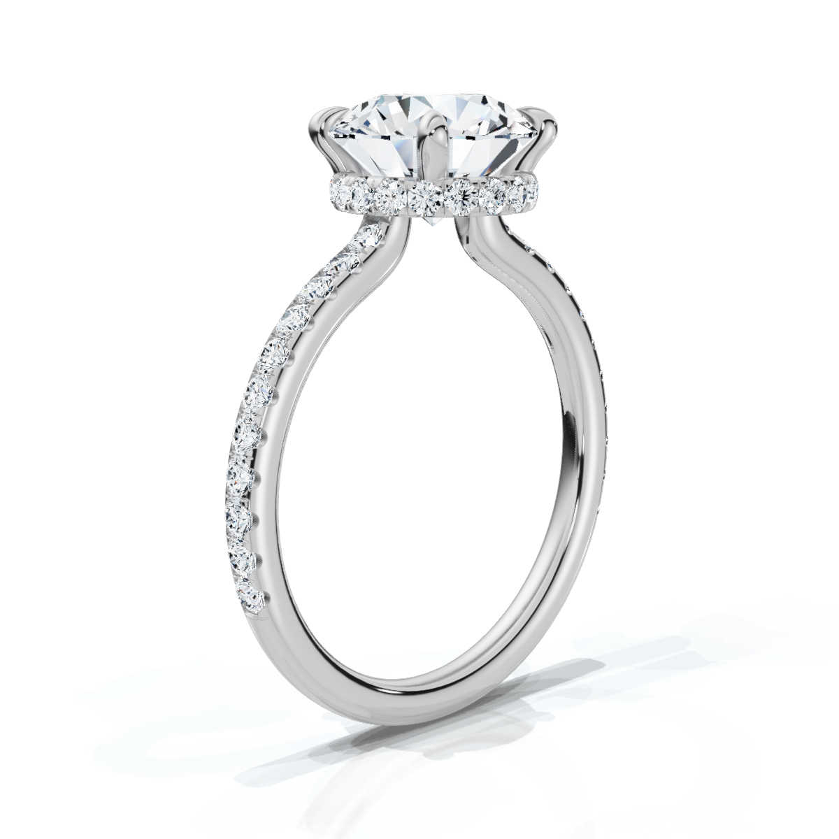 14K White Gold Danica Hidden Accents Lab Grown Diamond Ring (1/3 ct. tw)