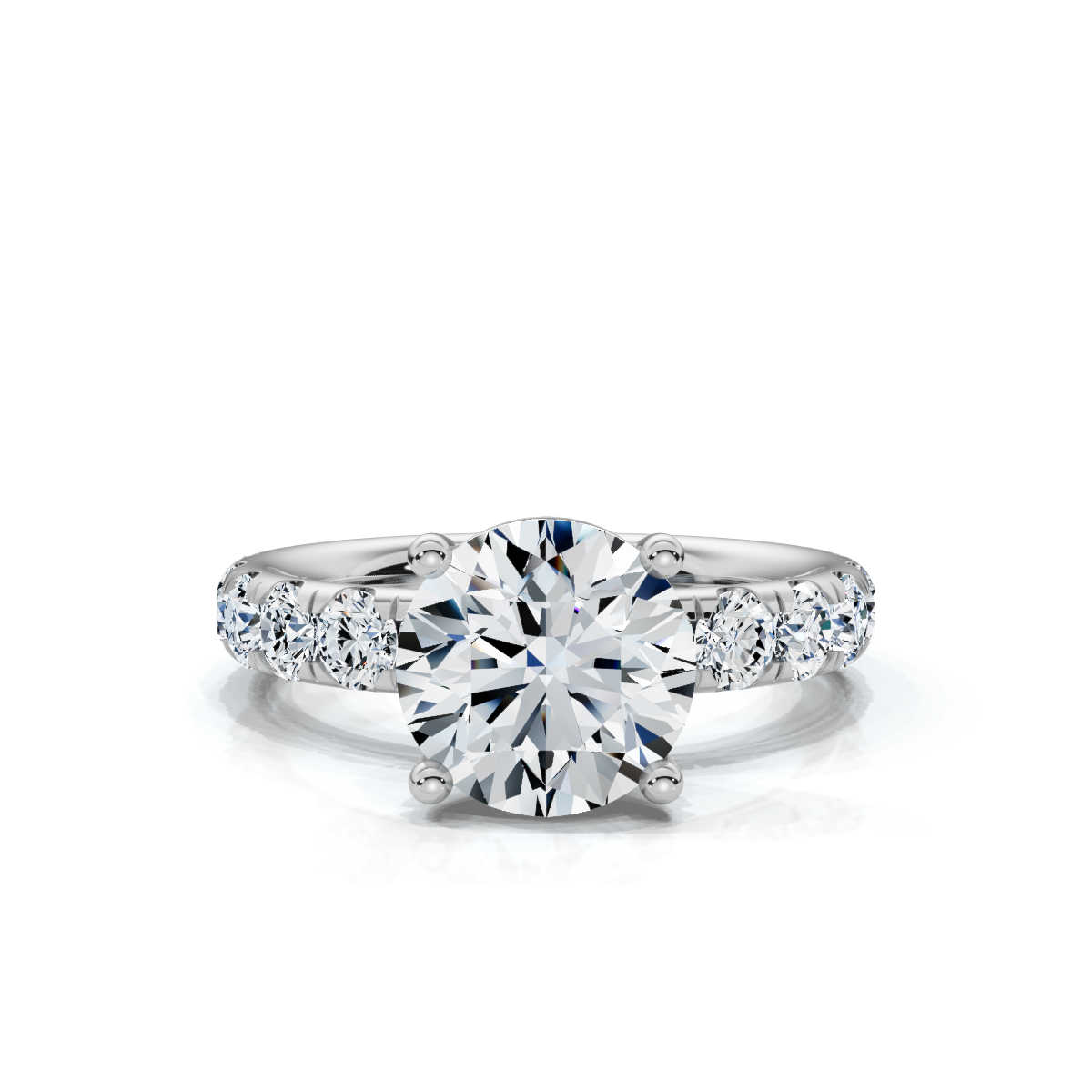 14K White Gold Alita Accents Lab Grown Diamond Engagement Ring (1 1/20 ct. tw)