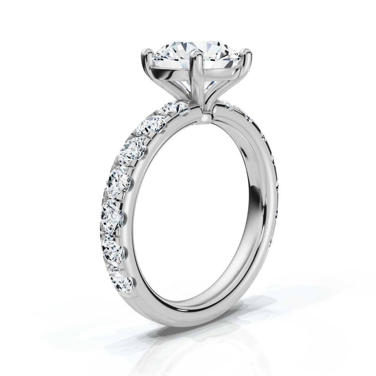 14K White Gold Alita Accents Lab Grown Diamond Engagement Ring (1 1/20 ct. tw)