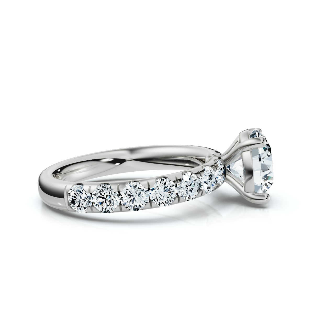 14K White Gold Alita Accents Lab Grown Diamond Engagement Ring (1 1/20 ct. tw)