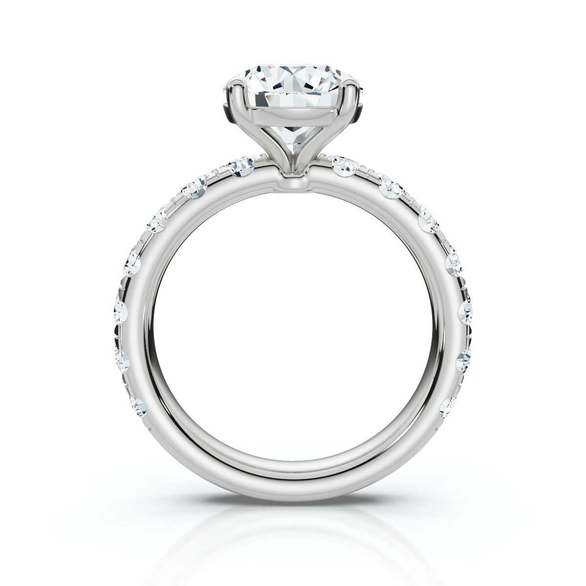 14K White Gold Alita Accents Lab Grown Diamond Engagement Ring (1 1/20 ct. tw)