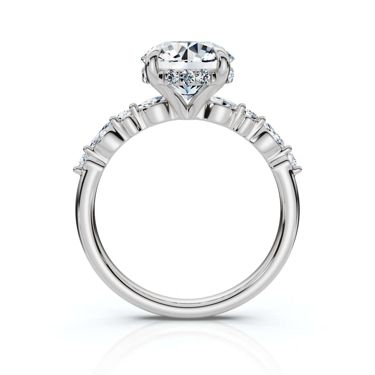 14K White Gold Elle Hidden Accents Lab Grown Diamond Ring (1/4 ct. tw)