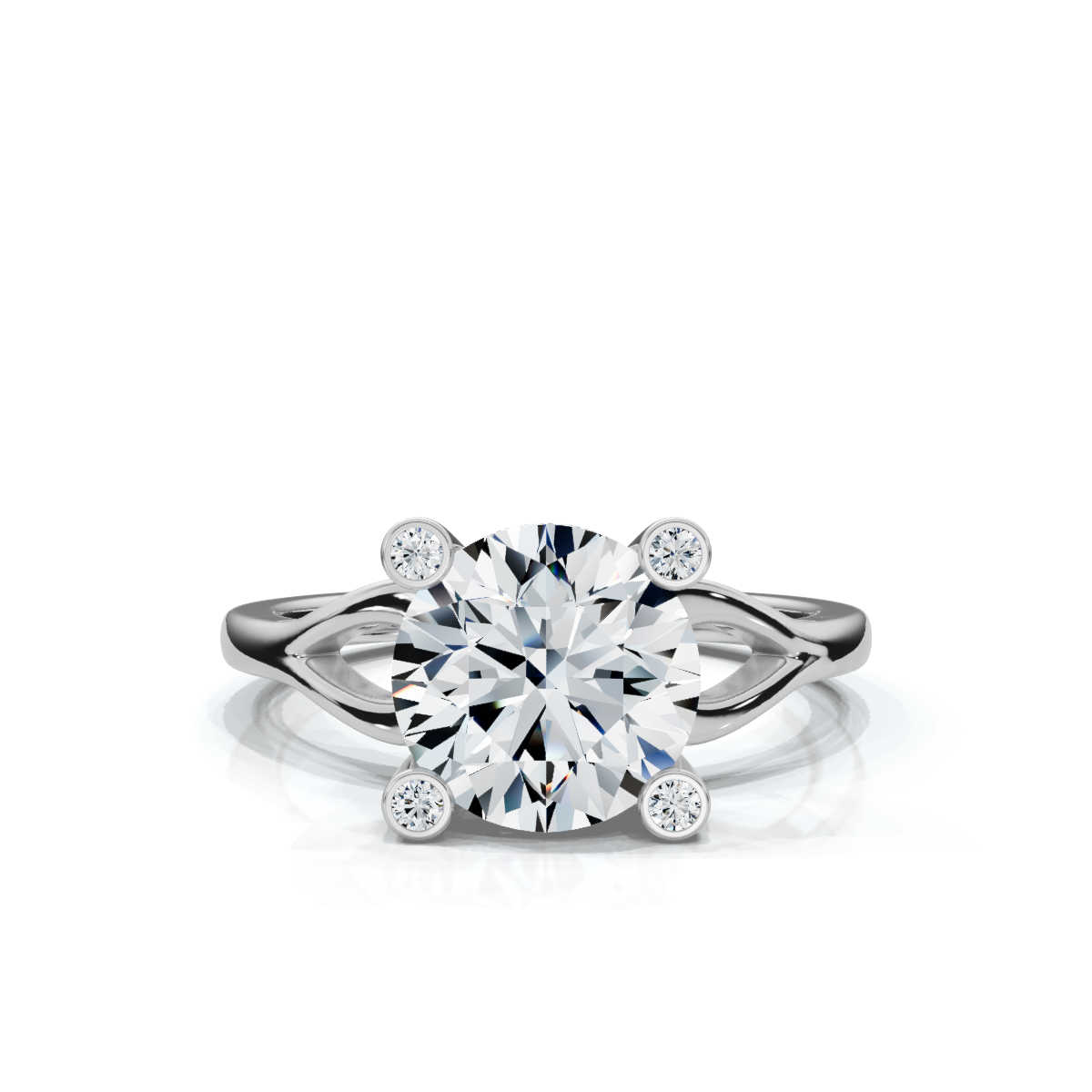 14K White Gold Jacira Accents Lab Grown Diamond Engagement Ring (1/10 ct. tw)