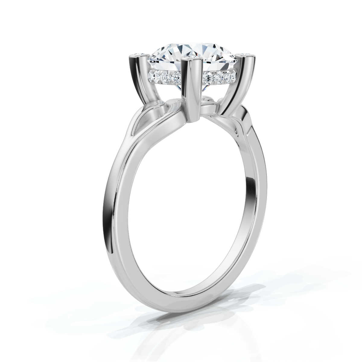 14K White Gold Jacira Accents Lab Grown Diamond Engagement Ring (1/10 ct. tw)