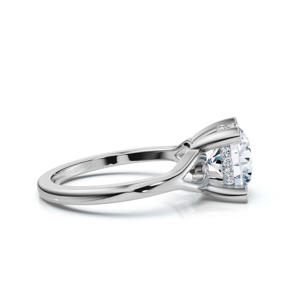 14K White Gold Jacira Accents Lab Grown Diamond Engagement Ring (1/10 ct. tw)