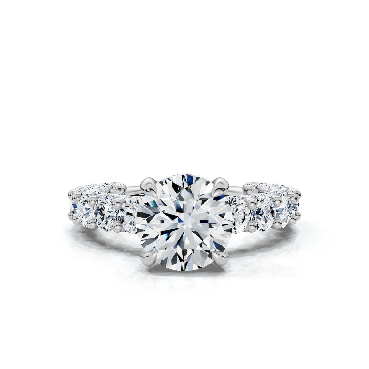 14K White Gold Caprice Accents Lab Grown Diamond Ring (2 ct. tw)