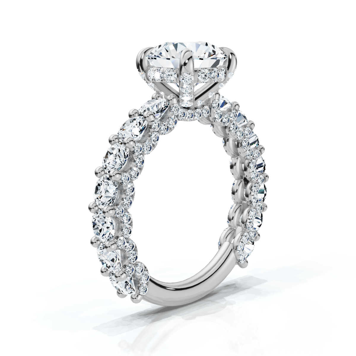 14K White Gold Caprice Accents Lab Grown Diamond Ring (2 ct. tw)