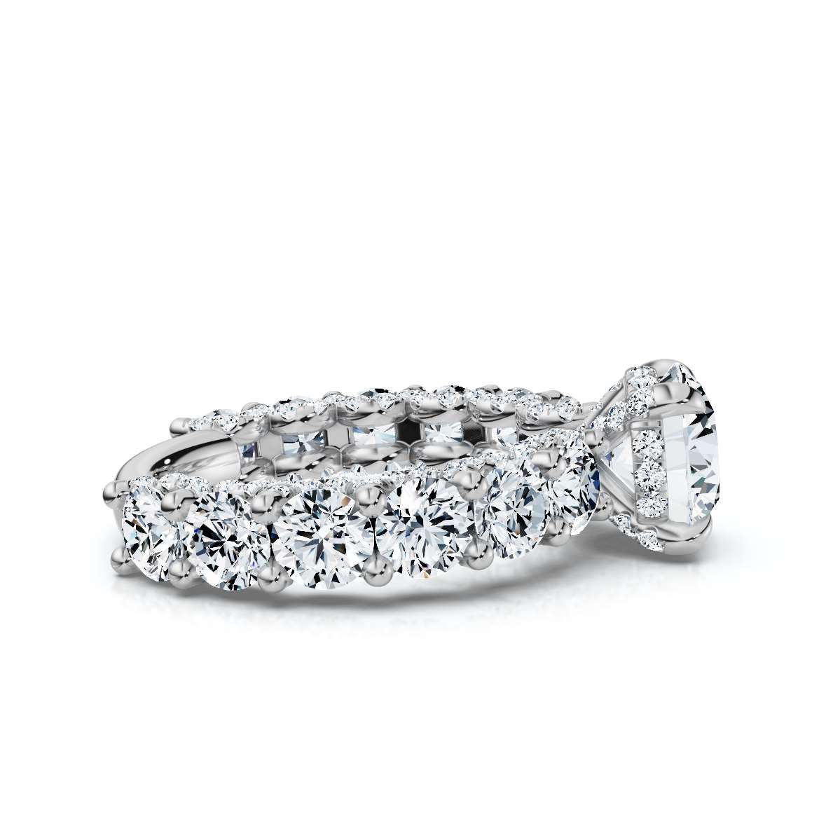 14K White Gold Caprice Accents Lab Grown Diamond Ring (3 ct. tw)