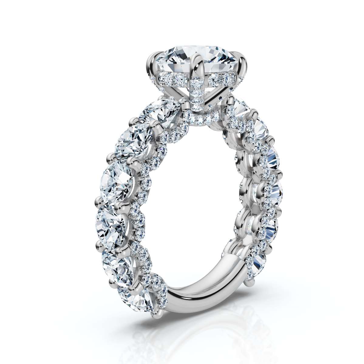 14K White Gold Caprice Accents Lab Grown Diamond Ring (3 2/3 ct. tw)
