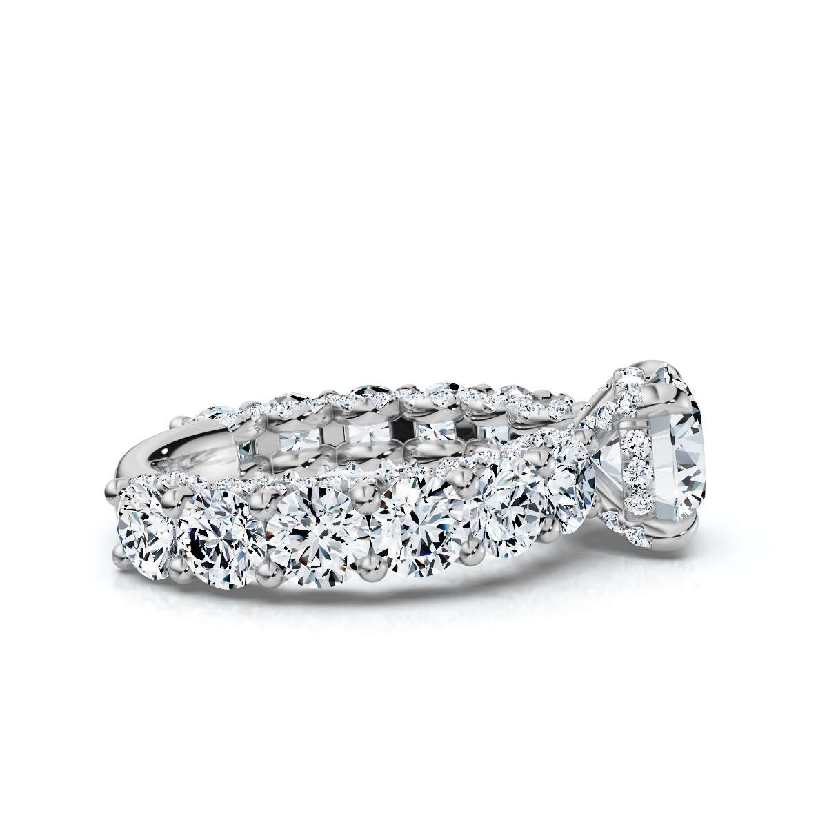 14K White Gold Caprice Accents Lab Grown Diamond Ring (3 2/3 ct. tw)