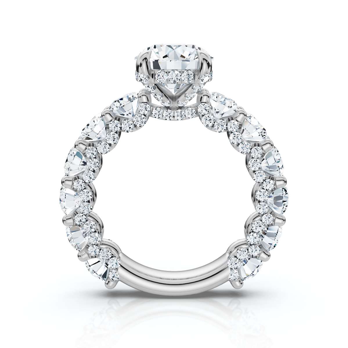 14K White Gold Caprice Accents Lab Grown Diamond Ring (3 2/3 ct. tw)