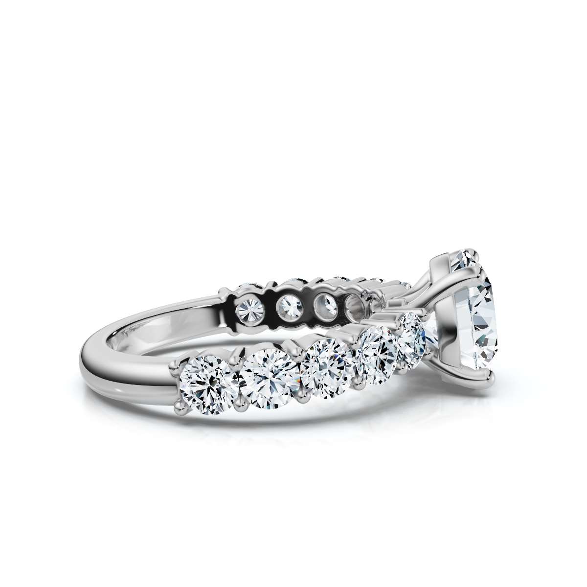 14K White Gold Rue Accents Lab Grown Diamond Ring (1.00 ct. tw)