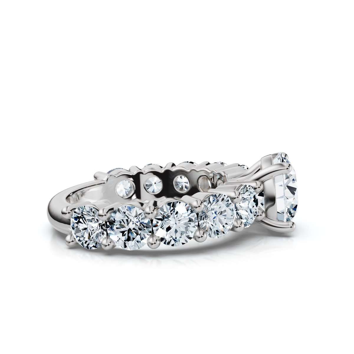 14K White Gold Rue Accents Lab Grown Diamond Ring (2 1/2 ct. tw)