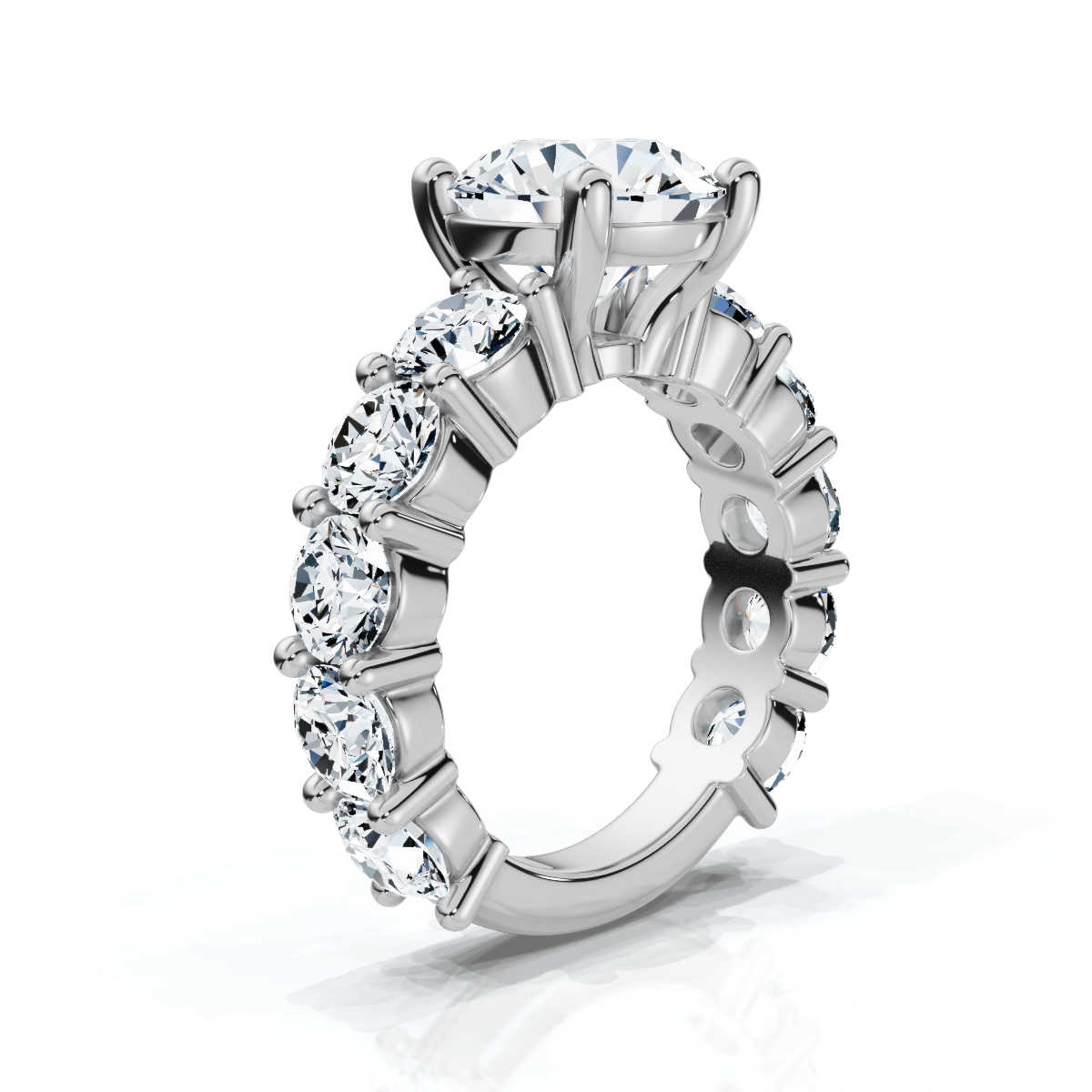 14K White Gold Rue Accents Lab Grown Diamond Ring (3.00 ct. tw)