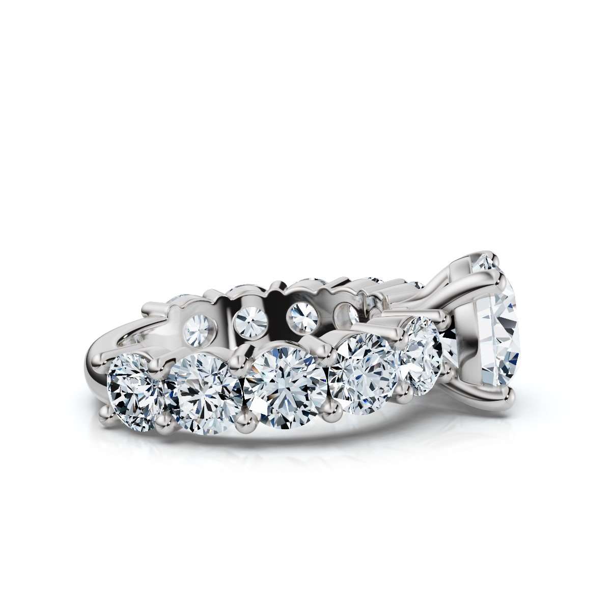 14K White Gold Rue Accents Lab Grown Diamond Ring (3.00 ct. tw)