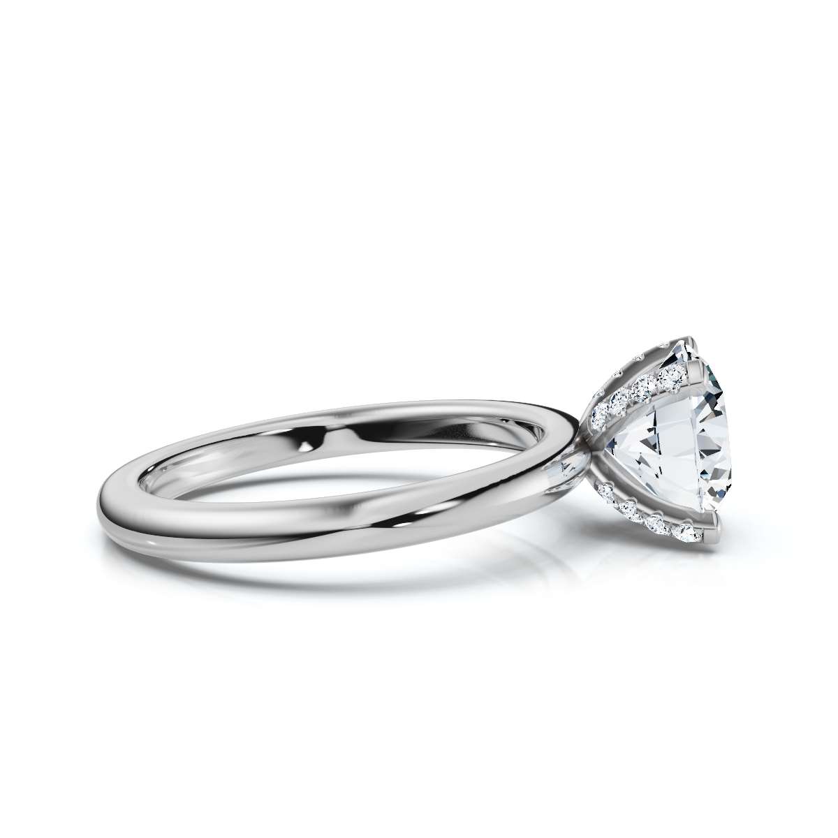 14K White Gold Fawn Hidden Accents Lab Grown Diamond Ring (1/10 ct. tw)