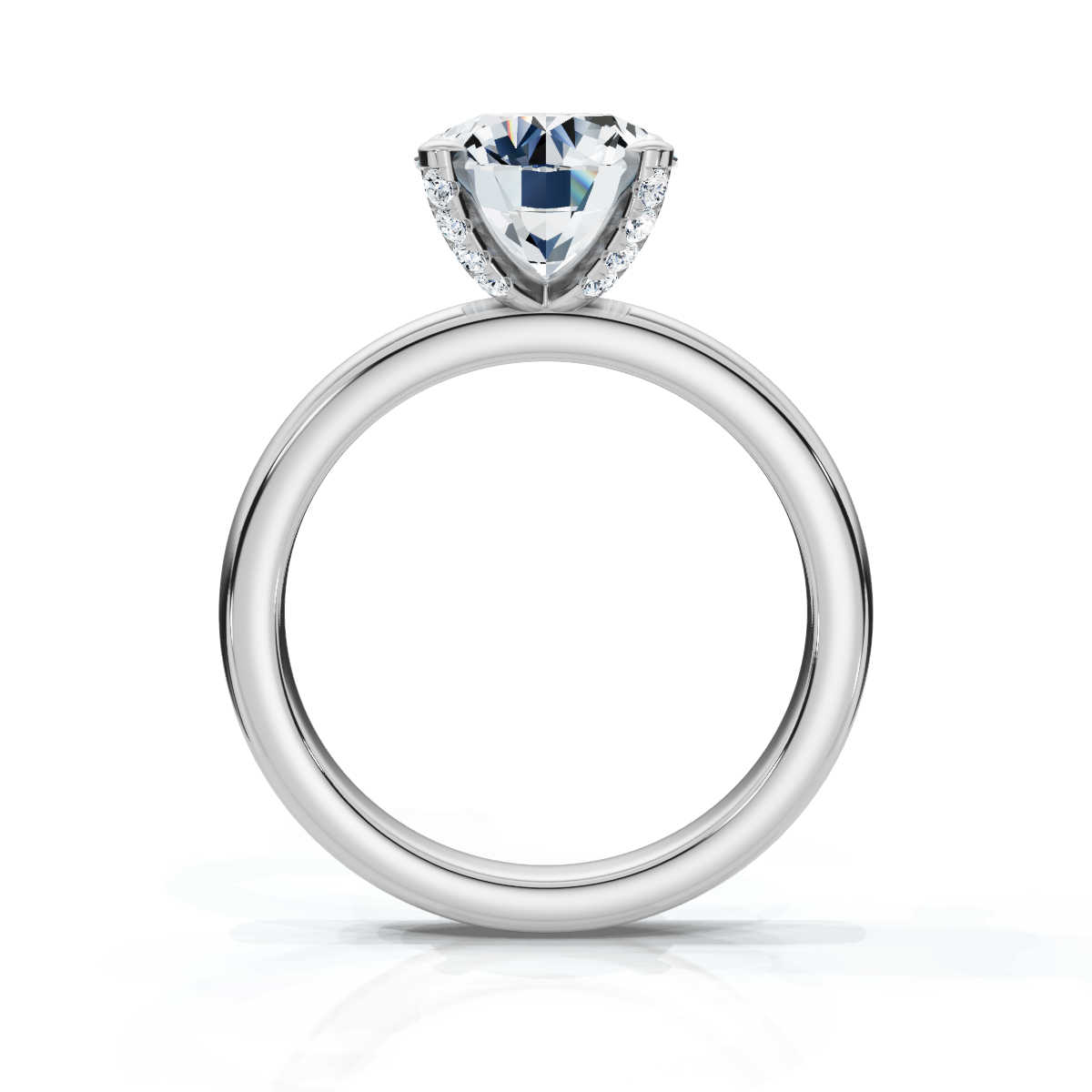 14K White Gold Fawn Hidden Accents Lab Grown Diamond Ring (1/10 ct. tw)