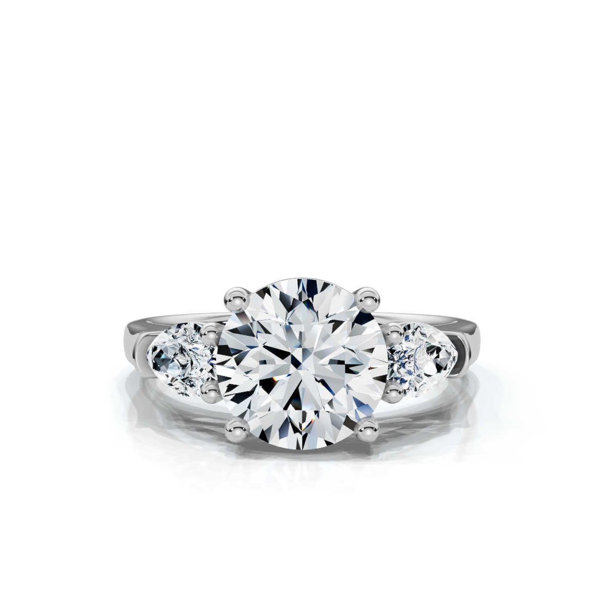 14K White Gold Avalee Three Stone Pear Lab Grown Diamond Ring (3/4 ct. tw)