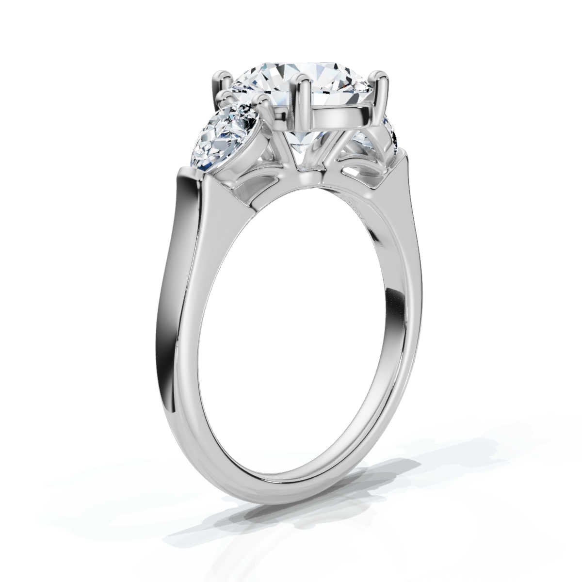 14K White Gold Avalee Three Stone Pear Lab Grown Diamond Ring (3/4 ct. tw)
