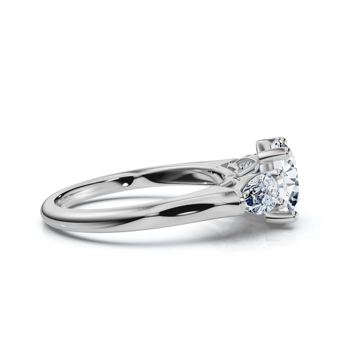 14K White Gold Avalee Three Stone Pear Lab Grown Diamond Ring (3/4 ct. tw)