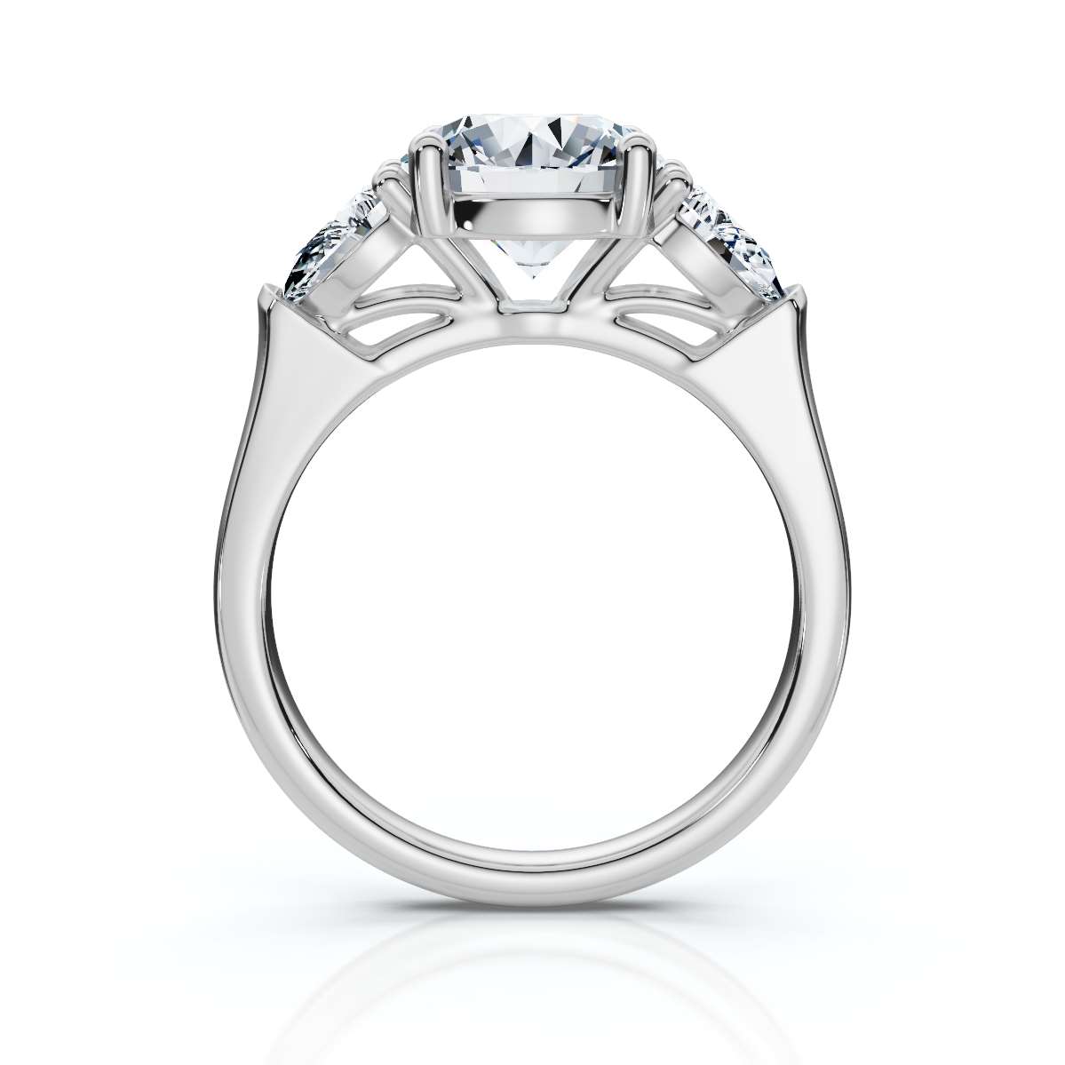 14K White Gold Avalee Three Stone Pear Lab Grown Diamond Ring (3/4 ct. tw)