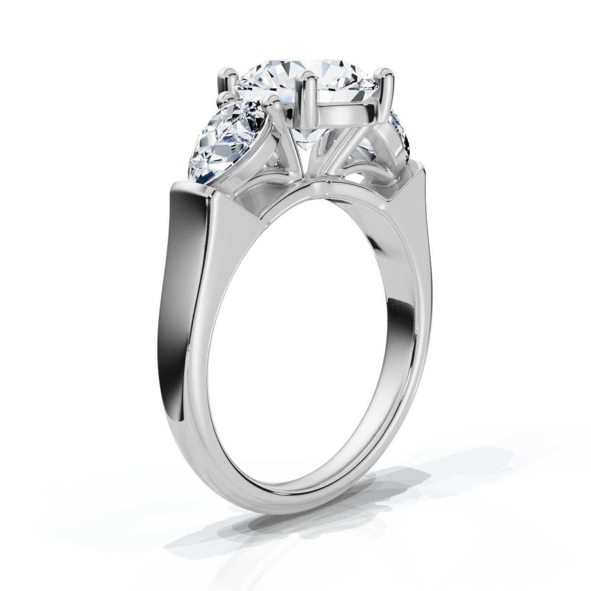 14K White Gold Avalee Three Stone Pear Lab Grown Diamond Ring (5/6 ct. tw)