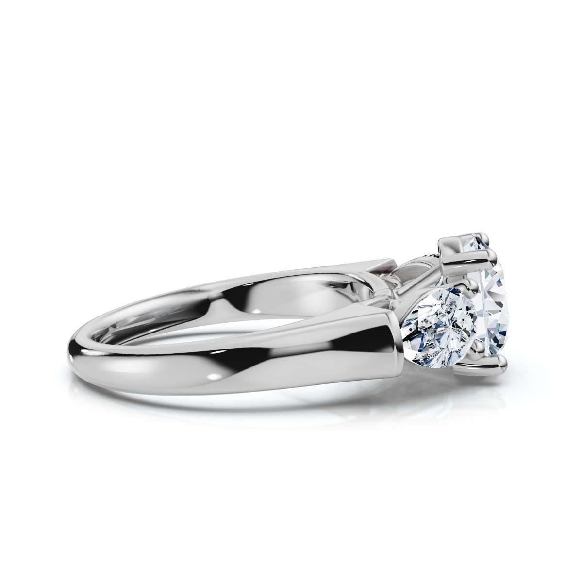 14K White Gold Avalee Three Stone Pear Lab Grown Diamond Ring (5/6 ct. tw)