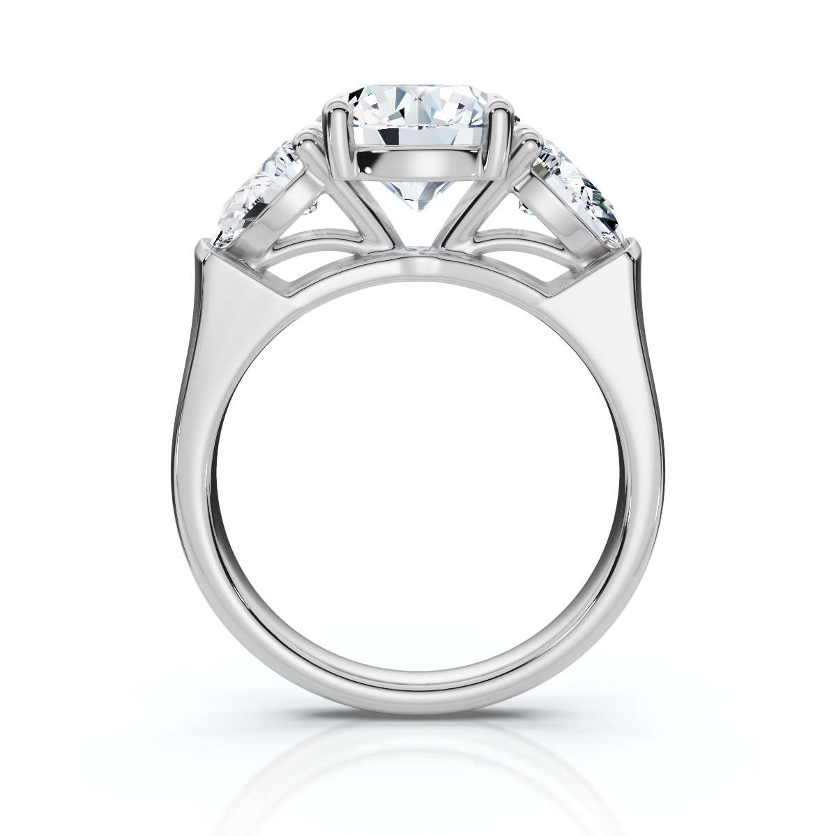 14K White Gold Avalee Three Stone Pear Lab Grown Diamond Ring (5/6 ct. tw)