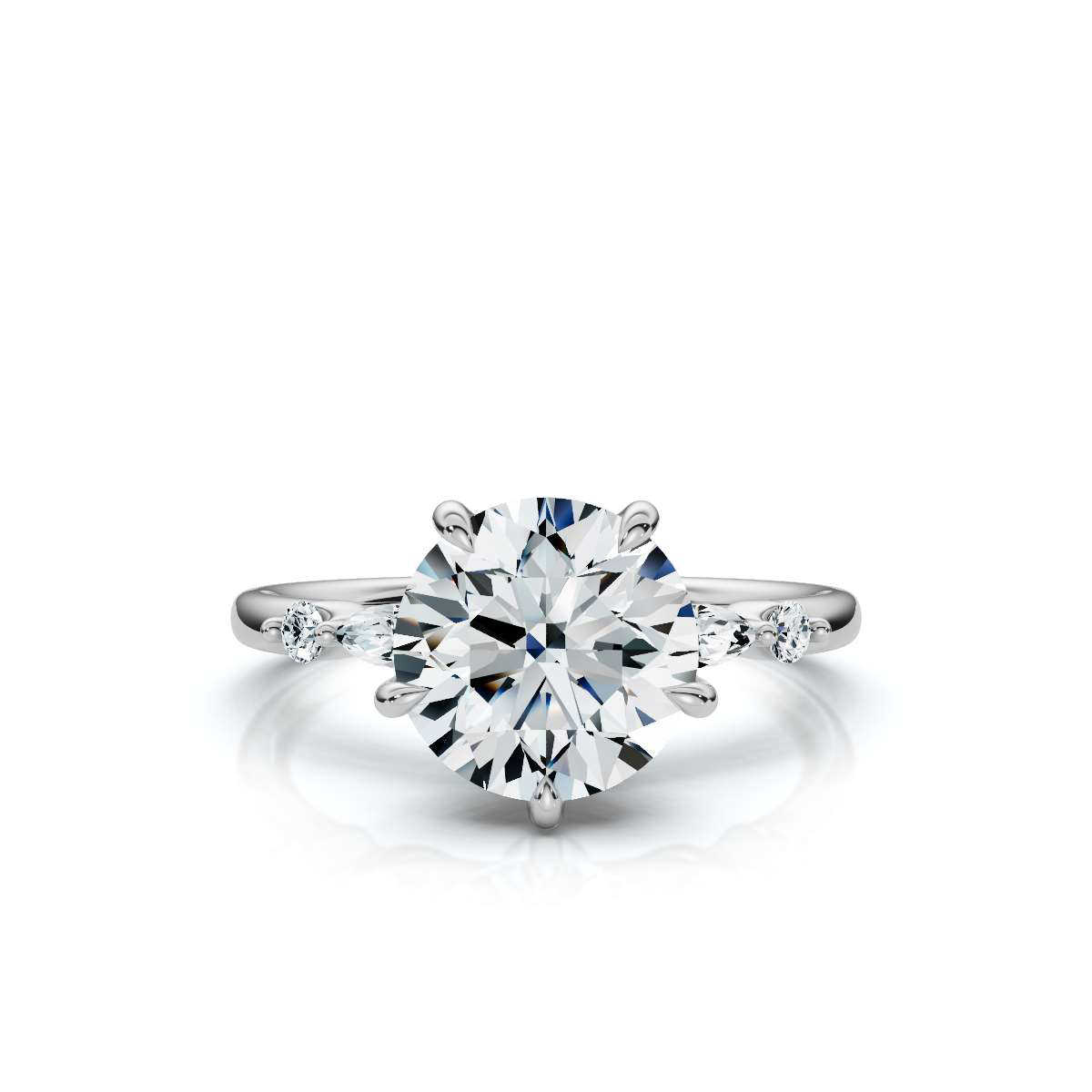 14K White Gold Tena Accents Lab Grown Diamond Ring (1/6 ct. tw)