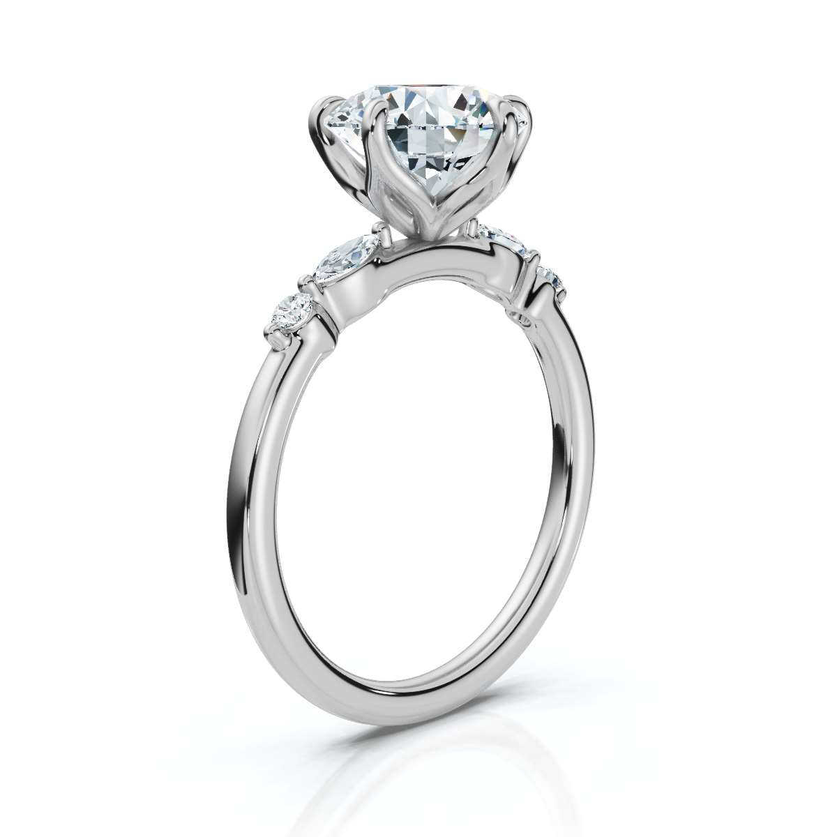 14K White Gold Tena Accents Lab Grown Diamond Ring (1/6 ct. tw)